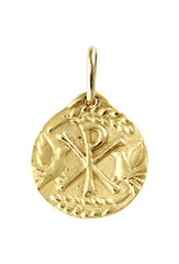Medaille de bapteme / pendentif Deux Colombes et la Paix