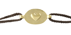 Medaille de bapteme / pendentif Bracelet cordon Coeur