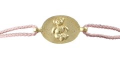 Medaille de bapteme / pendentif Bracelet cordon Nounours