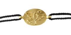 Medaille de bapteme / pendentif Bracelet cordon Colombe