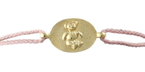 Bracelet cordon Nounours Maman   pour médaille 