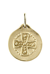 Medaille de bapteme / pendentif Croix Grecque Perlée