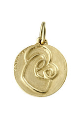 Vierge à l'enfant moderne au trait pour médaille de baptême