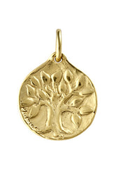 Medaille de bapteme / pendentif Arbre de Vie Feuilles