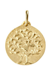 Medaille de bapteme / pendentif Colombe dans olivier