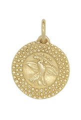 Medaille de bapteme / pendentif Colombe au Rameau Perlée