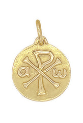 Medaille de bapteme / pendentif Alpha Omega