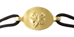 Medaille de bapteme / pendentif Bracelet cordon Trèfle